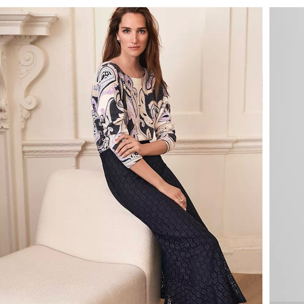 Lace Navy Skirt
